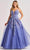 Colette By Daphne CL8420 - Floral Detail Prom Gown Prom Dresses 00 / Periwinkle