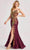 Colette By Daphne CL8425 - Floral Sequin Prom Gown Evening Dresses 00 / Wine