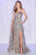 Colette By Daphne - Lace Up Metallic Evening Dress CL12006 Evening Dresses 0 / Gold/Pewter