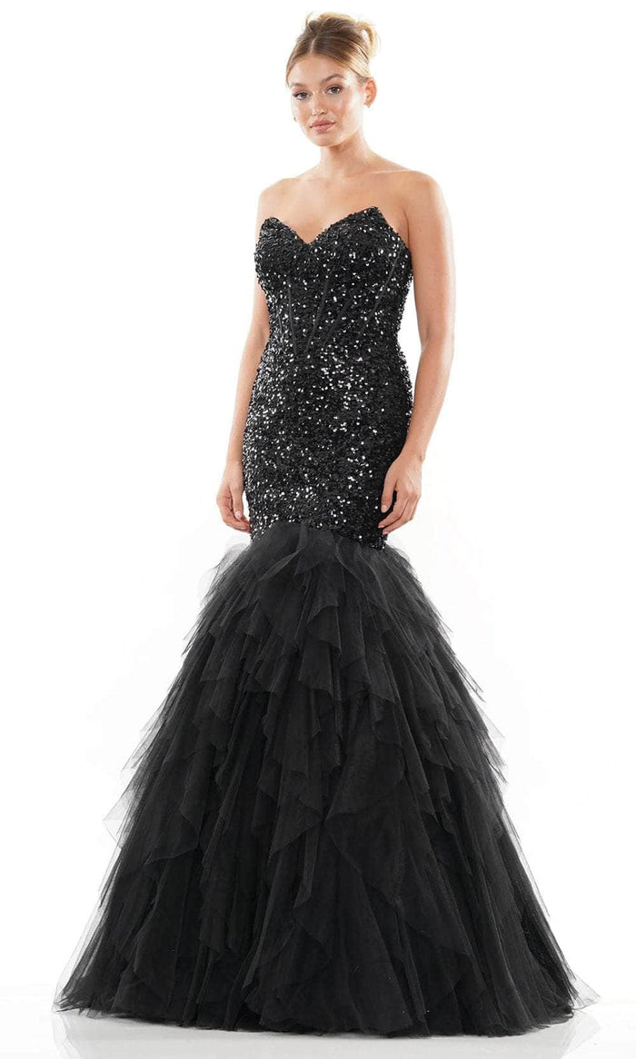 Colors Dress 3202 - Tulle Flare Prom Dress Prom Dresses 2 / Black