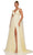 Colors Dress 3242 - V-Neck Sash Prom Dress Evening Dresses 0 / Light Yellow