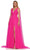 Colors Dress 3242 - V-Neck Sash Prom Dress Evening Dresses 0 / Magenta - Magenta