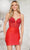 Colors Dress 3322 - Beaded Corset Short Dress Special Occasion Dress 0 / Red