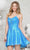Colors Dress 3324 - Sequin A-Line Short Dress Special Occasion Dress 0 / Turquoise
