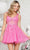 Colors Dress 3326 - 3D Floral Applique Sleeveless Cocktail Dress Cocktail Dresses