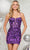 Colors Dress 3327 - Sheer Corset Sleeveless Cocktail Dress Special Occasion Dress 0 / Purple