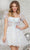 Colors Dress 3329 - Strapless Patterned Sequin Cocktail Dress Special Occasion Dress 0 / Off White