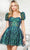 Colors Dress 3329 - Strapless Patterned Sequin Cocktail Dress Special Occasion Dress
