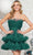 Colors Dress 3332 - Sweetheart Tulle Cocktail Dress Special Occasion Dress 0 / Deep Green