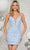 Colors Dress 3336 - Floral Embroidered Sleeveless Cocktail Dress Cocktail Dresses 0 / Blue