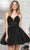 Colors Dress 3342 - Ruched A-Line Short Dress Special Occasion Dress 0 / Black