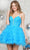 Colors Dress 3343 - Glitter Corset Bodice Cocktail Dress Special Occasion Dress 0 / Turquoise