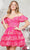 Colors Dress 3347 - Sequin Lace Off Shoulder Cocktail Dress Homecoming Dresses 0 / Hot Pink