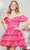 Colors Dress 3347 - Sequin Lace Off Shoulder Cocktail Dress Homecoming Dresses 0 / Hot Pink