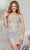Colors Dress 3351 - Sleeveless Corset Bodice Cocktail Dress Cocktail Dresses 0 / Silver