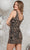 Colors Dress 3356 - Rhinestone Embellished V-Neck Cocktail Dress Cocktail Dresses