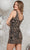 Colors Dress 3356 - Rhinestone Embellished V-Neck Cocktail Dress Cocktail Dresses