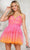 Colors Dress 3359 - Ombre Tulle Cocktail Dress Special Occasion Dress 0 / Pink Orange