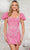Colors Dress 3363 - Beaded Sheer Corset Bodice Cocktail Dress Special Occasion Dress 0 / Pink