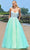 Colors Dress 3497 - Sequin Appliqued Plunging Neck Prom Dress Prom Dresses