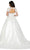 Dancing Queen 0156 - Sheer Long Sleeve Plunging V-Neck Wedding Ballgown Wedding Dresses