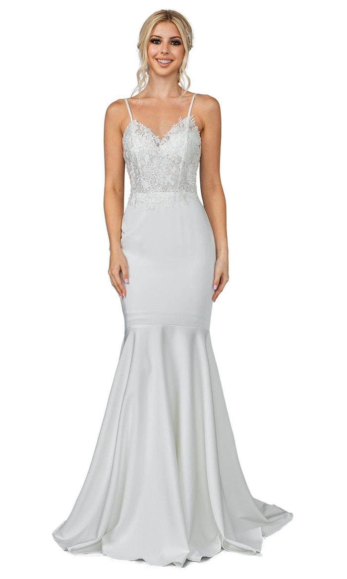 Dancing Queen 0191 - Embroidered V-Neck Wedding Gown Wedding Dresses XS / Off White