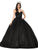 Dancing Queen - 1341 Strapless Sweetheart Bodice Glitter Ballgown Quinceanera Dresses XS / Black