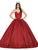 Dancing Queen - 1341 Strapless Sweetheart Bodice Glitter Ballgown Quinceanera Dresses XS / Red