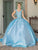 Dancing Queen - 1585 Jeweled Lace Metallic Gown Quinceanera Dresses XS / Bahama Blue