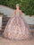 Dancing Queen - 1649 Embellished V Neck Fit and Flare Gown Quinceanera Dresses XS / Rose Gold