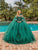 Dancing Queen 1691 - Sweetheart Detachable Cape Ballgown Quinceanera Dresses XS / Hunter Green