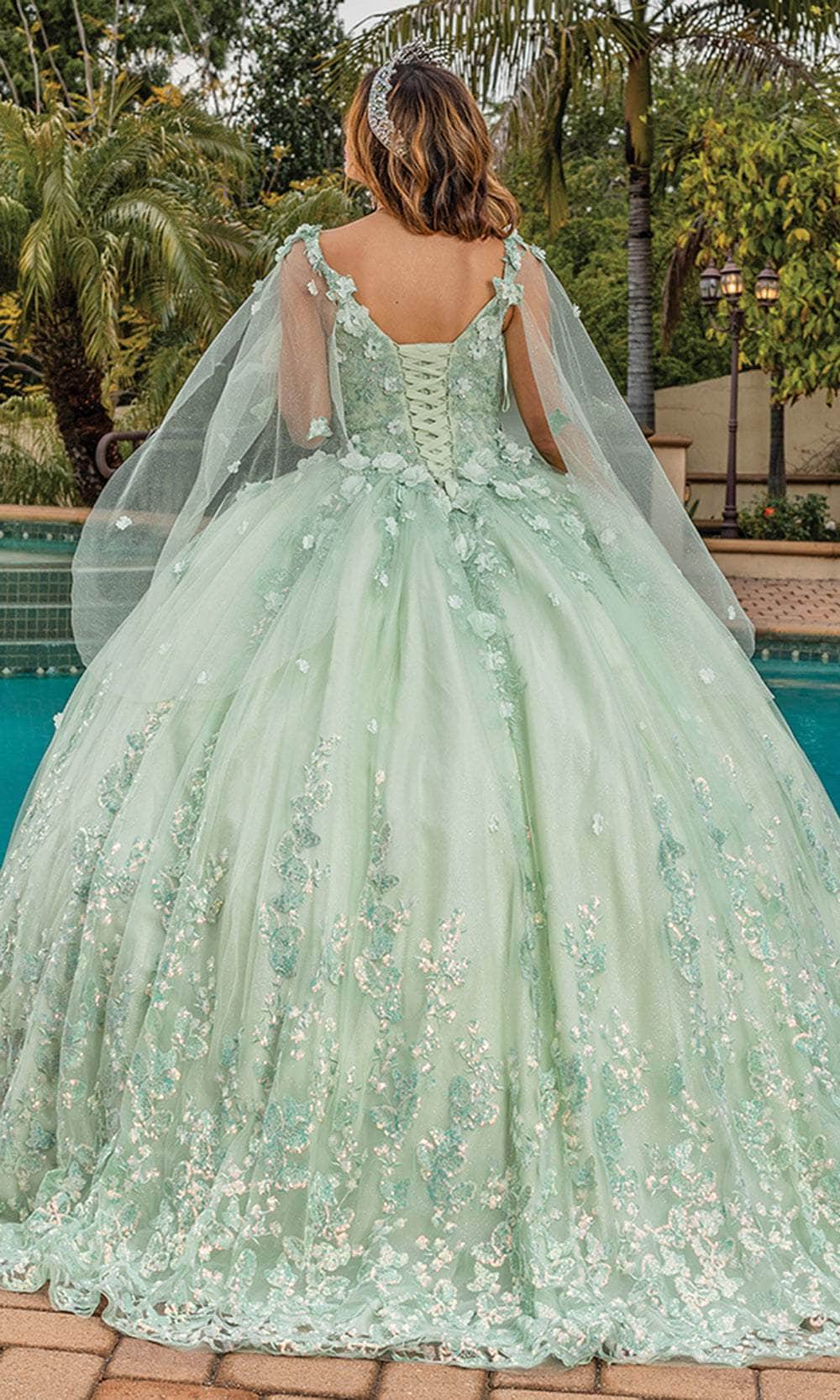 Dancing Queen - 1574 Floral Applique Off Shoulder Ballgown With Train –  Couture Candy