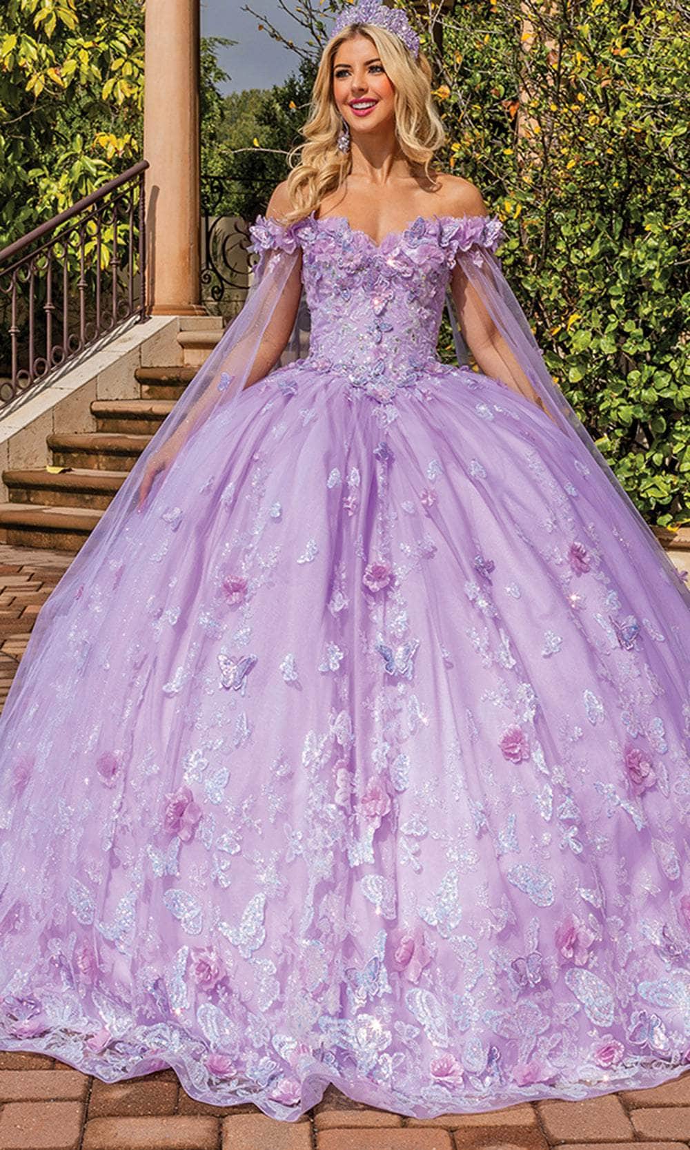 3186 Lavender Drape Saree Gown