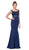 Dancing Queen - 2006 Embroidered Sheer Mermaid Prom Dress Prom Dresses XS / Navy