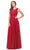 Dancing Queen 2240 - Jeweled Waist Long Dress Bridesmaid Dresses XS / Burgundy