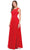 Dancing Queen 2240 - Jeweled Waist Long Dress Bridesmaid Dresses XS / Red