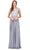 Dancing Queen 2240 - Jeweled Waist Long Dress Bridesmaid Dresses XS / Silver