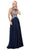 Dancing Queen - 2297 Sheer Embroidered Pleated Prom Dress Prom Dresses XS / Navy