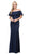 Dancing Queen - 2348 Ruffled Off Shoulder Fitted Prom Dress Evening Dresses XS / Navy