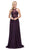 Dancing Queen - 2369 Embroidered Sheer Halter Chiffon Prom Dress Prom Dresses XS / Plum