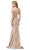 Dancing Queen 2414 - Applique Off Shoulder Long Gown Prom Dresses XS / Champagne