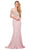 Dancing Queen 2414 - Applique Off Shoulder Long Gown Prom Dresses XS / Dusty Pink