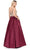 Dancing Queen 2416 - Beaded Bodice V-Neck Prom Gown Prom Dresses XS / Burgundy