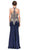 Dancing Queen 2457 - Halter Embroidered Prom Dress Prom Dresses M / Navy