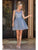 Dancing Queen - 3222 Embroidered V-neck A-line Cocktail Dress Homecoming Dresses XS / Silver