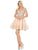 Dancing Queen - 3237 Sleeveless V Neck Lace Applique Cocktail Dress Homecoming Dresses XS / Rose Gold