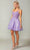 Dancing Queen 3341 - Spaghetti Strap Ornate Cocktail Dress Special Occasion Dress XS / Lilac