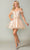 Dancing Queen 3344 - Floral Applique Cocktail Dress Special Occasion Dress XS / Champagne