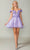 Dancing Queen 3344 - Floral Applique Cocktail Dress Special Occasion Dress XS / Lilac