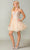 Dancing Queen 3351 - Embellished Floral Cocktail Dress Special Occasion Dress XS / Champagne